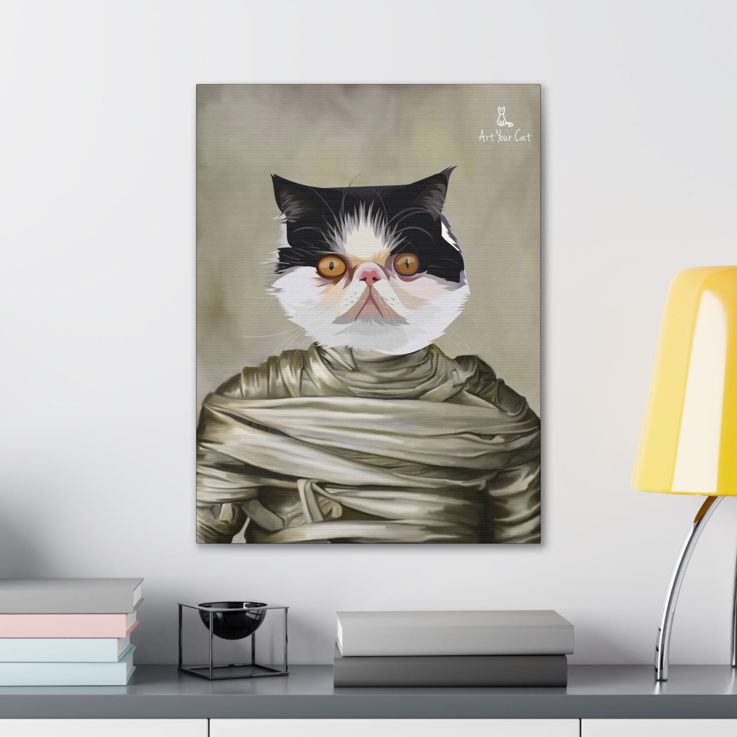 Spooky Cat Mummy Canvas Art