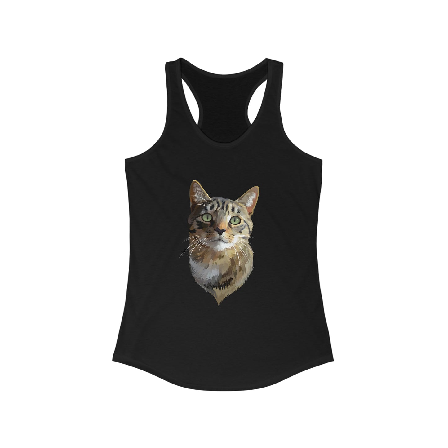 Stylish Custom Cat Tank for Women - Close-Up View
