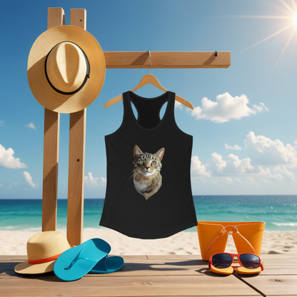 Stylish Custom Cat Tank for Women - Close-Up View