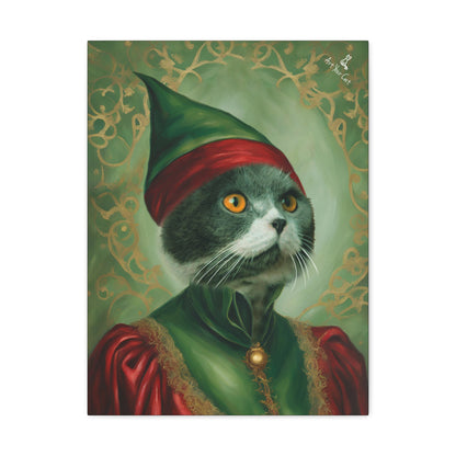 Sugarplum Elf Cat Portrait - Custom Holiday Artwork