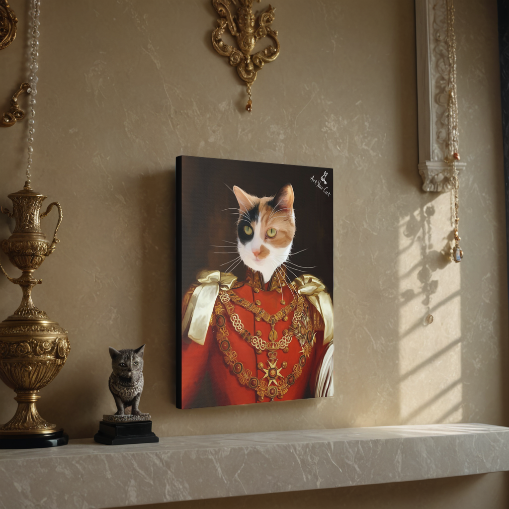 The King - Custom Cat Portrait - On Mantel