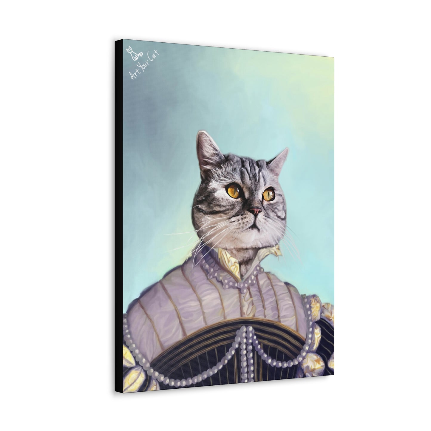 ThePearledLady-CustomCatPortrait-Side