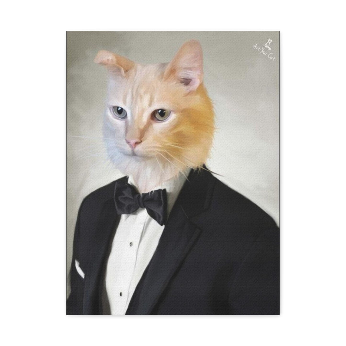 The Tuxedo - Custom Cat Portrait - Front view