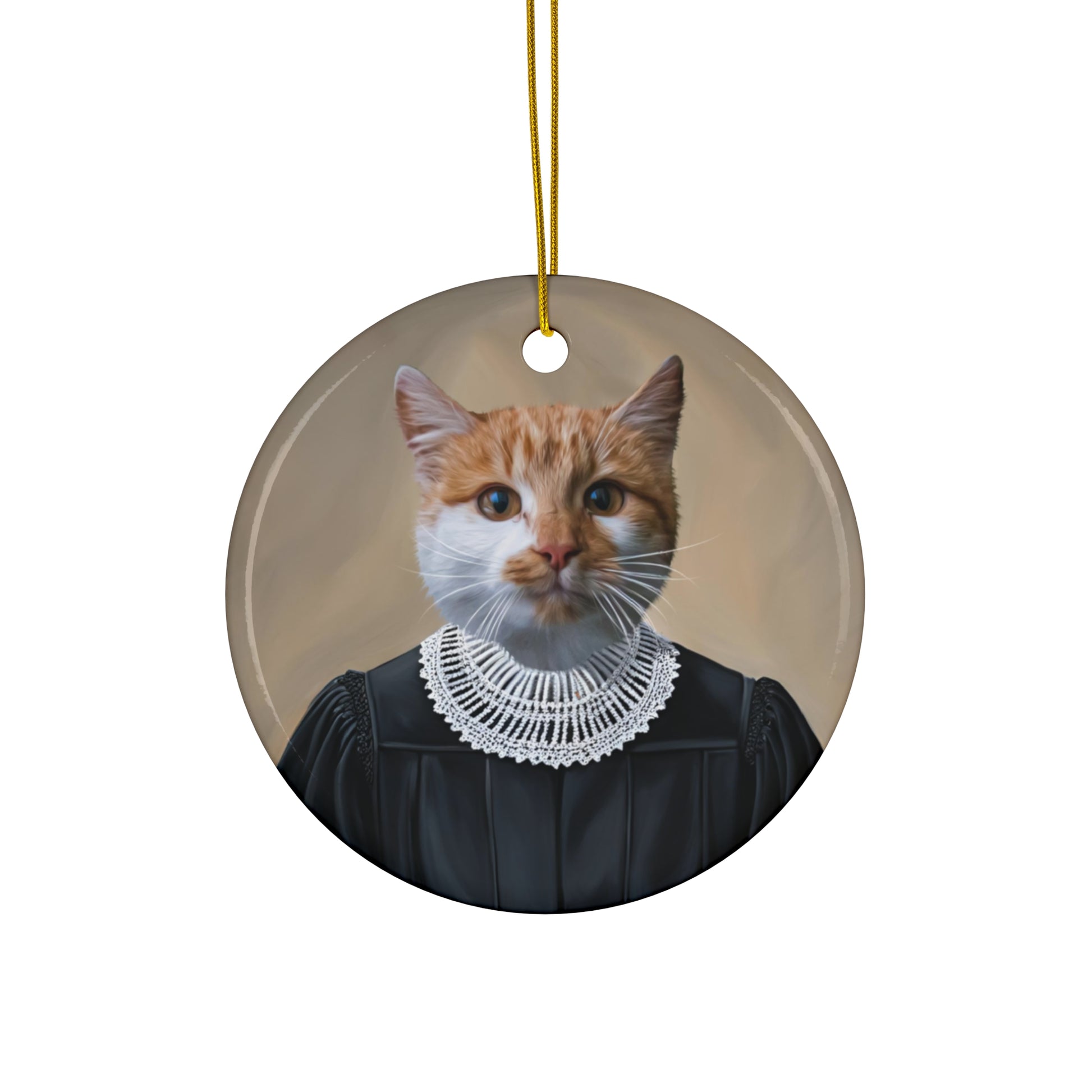 Unique cat lover gift – custom circle ornament