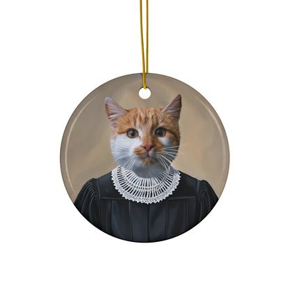 Unique cat lover gift – custom circle ornament