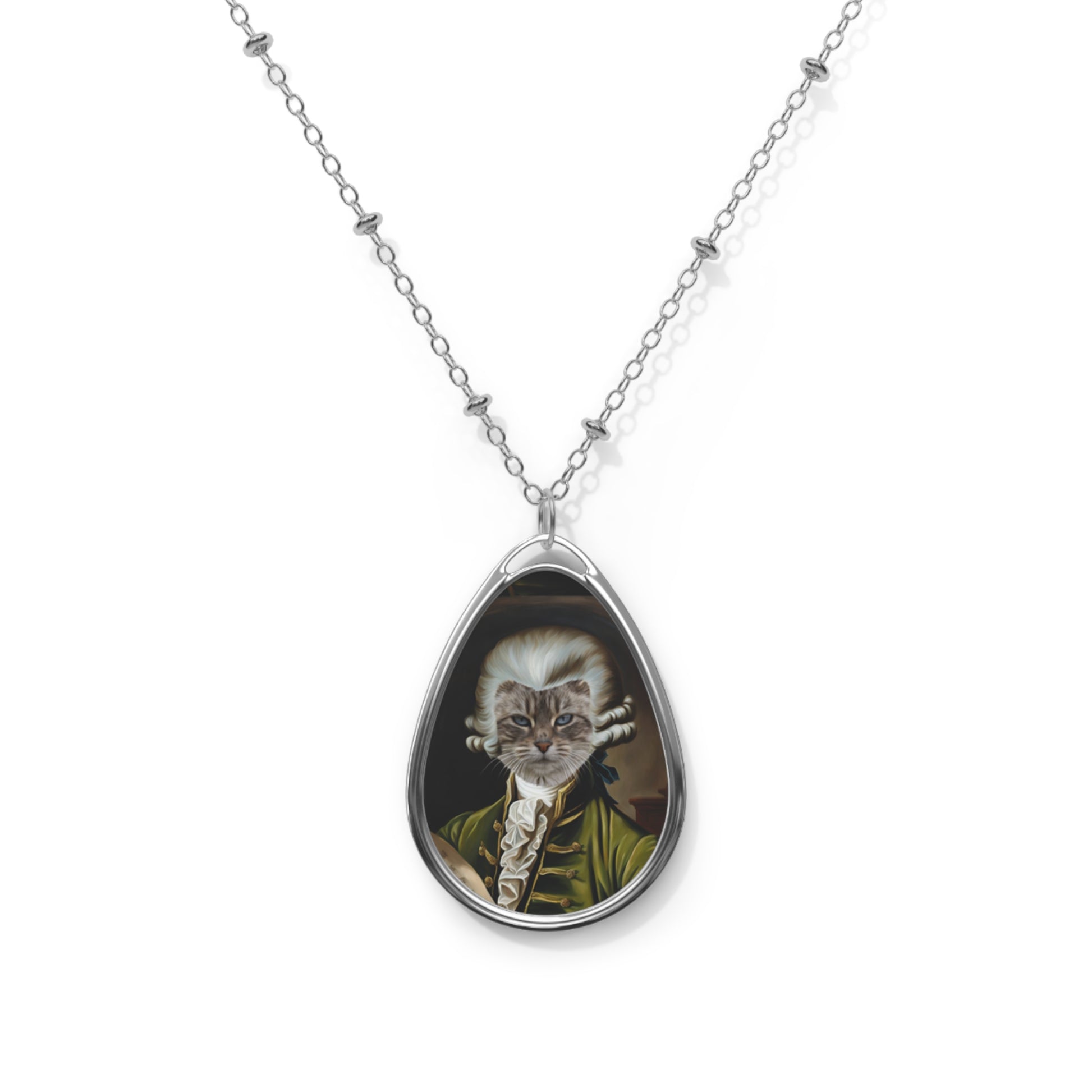 Unique pet keepsake necklace with cat artwork