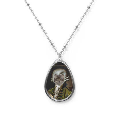Unique pet keepsake necklace with cat artwork