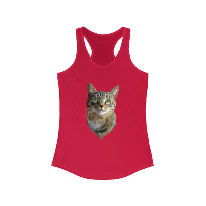 Women's Tank Top Featuring Custom Cat Artwork