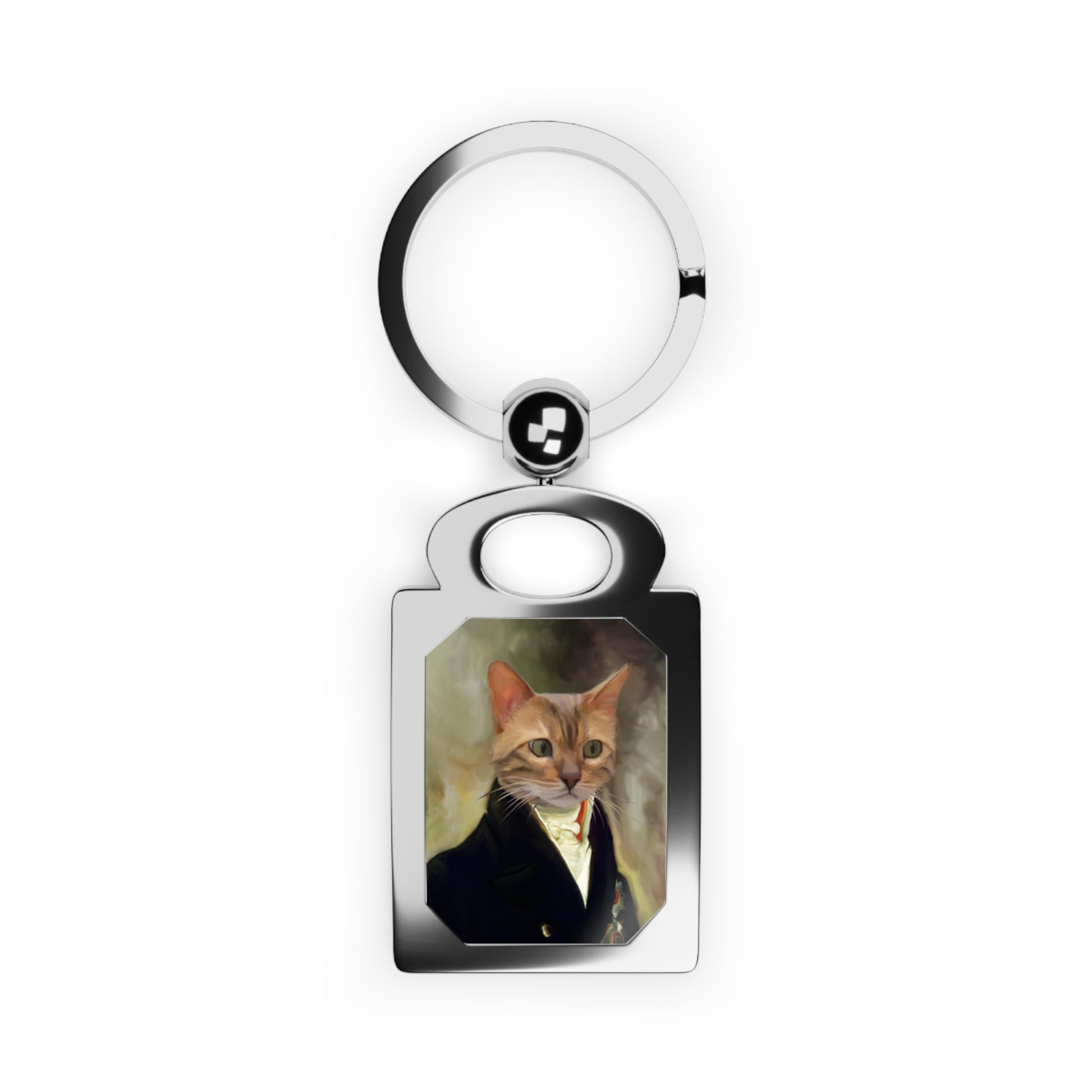 Zinc alloy key ring with custom pet portrait