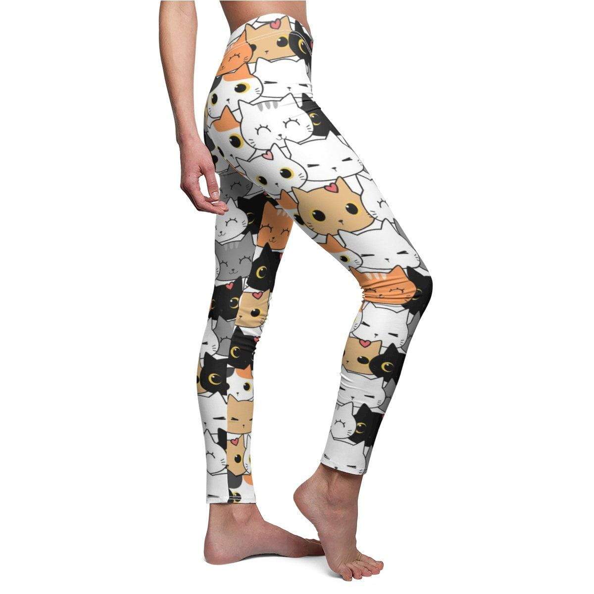 Cat Doodle Art Leggings with Playful Cat Designs