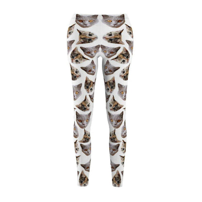 Close-Up of Custom Cat Leggings Design