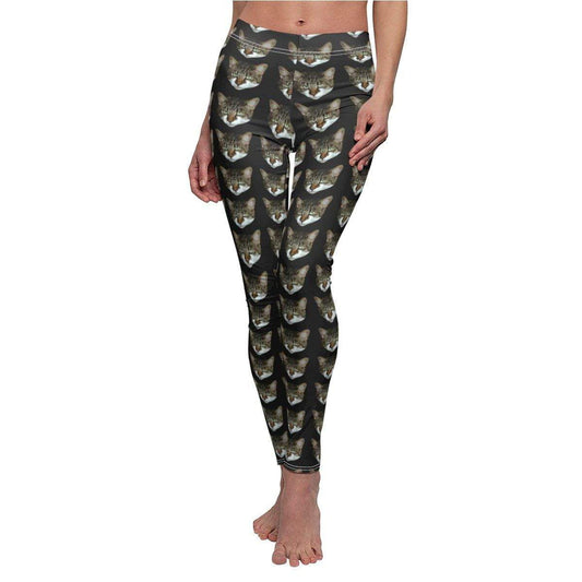 Custom Cat Head Leggings with Personalized Cat Design
