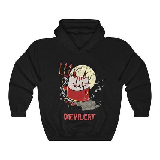 Devil Cat Hoodie with bold feline artwork design
