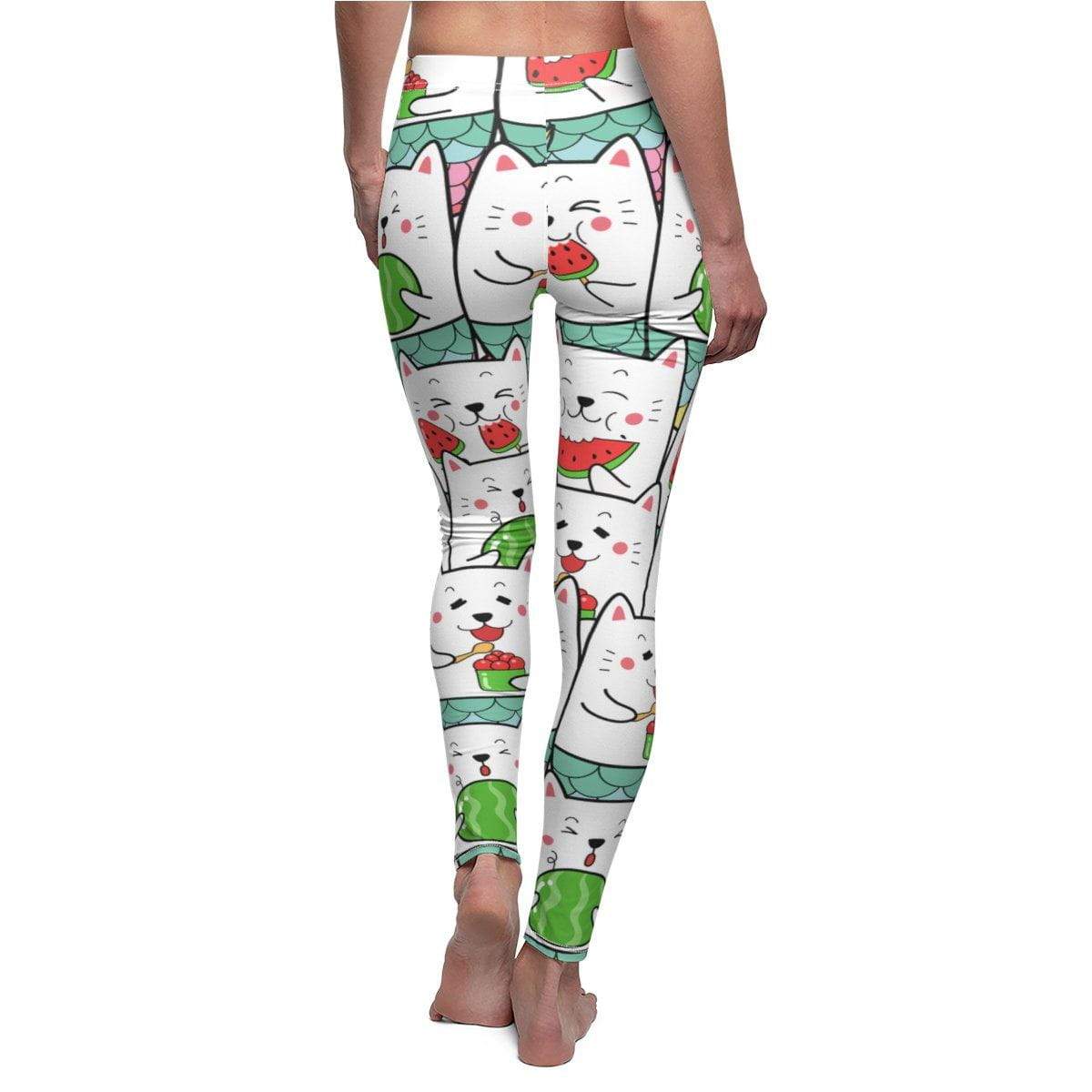 Durable Skinny Fit Watermelon Cat Leggings