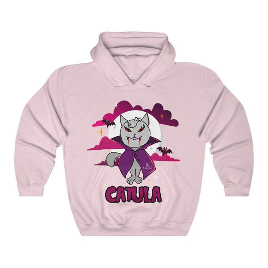 Female Catula Hoodie with vampire cat design