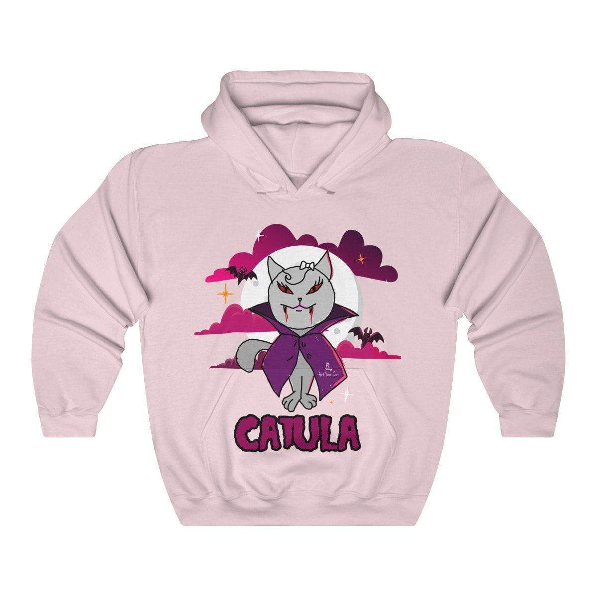 Female Catula Hoodie with vampire cat design