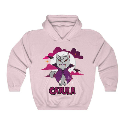 Female Catula Hoodie with vampire cat design