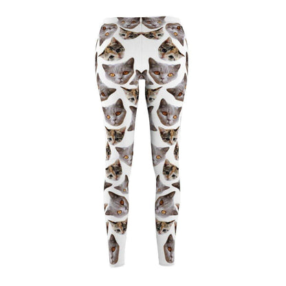 High-Quality Fabric Cat Leggings with Custom Art