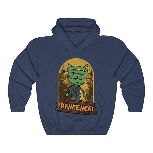 Male Frankencat Hoodie showcasing whimsical feline-inspired design