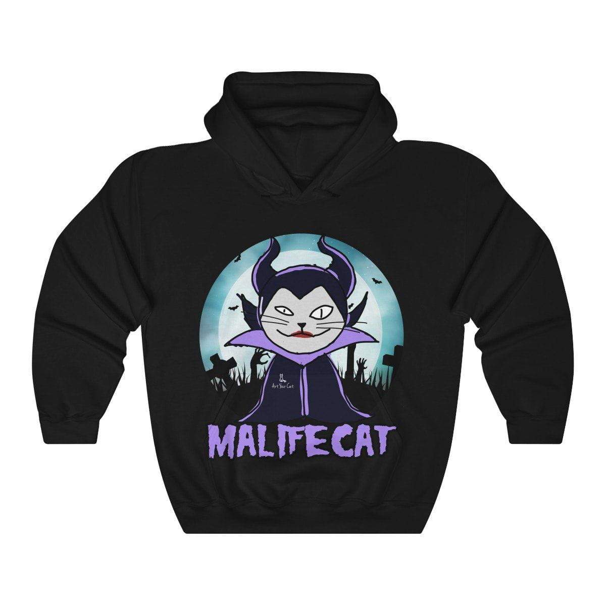 Malifecat Hoodie with a whimsical kitty design