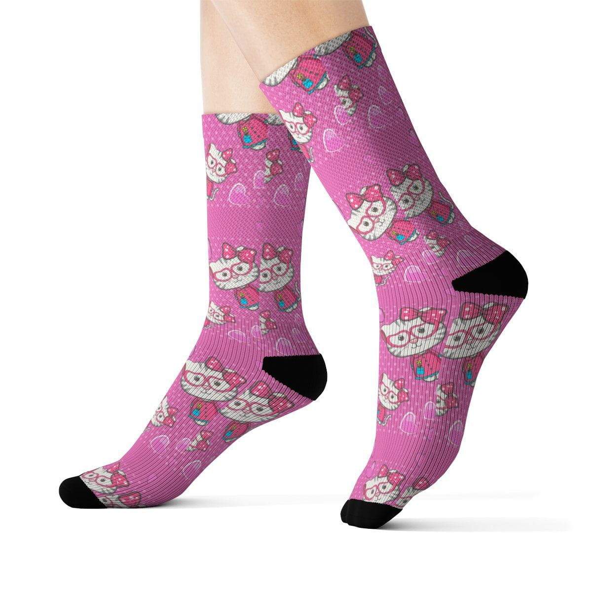 Precious Pink Kitty Socks - Cozy Cat Lover Gift