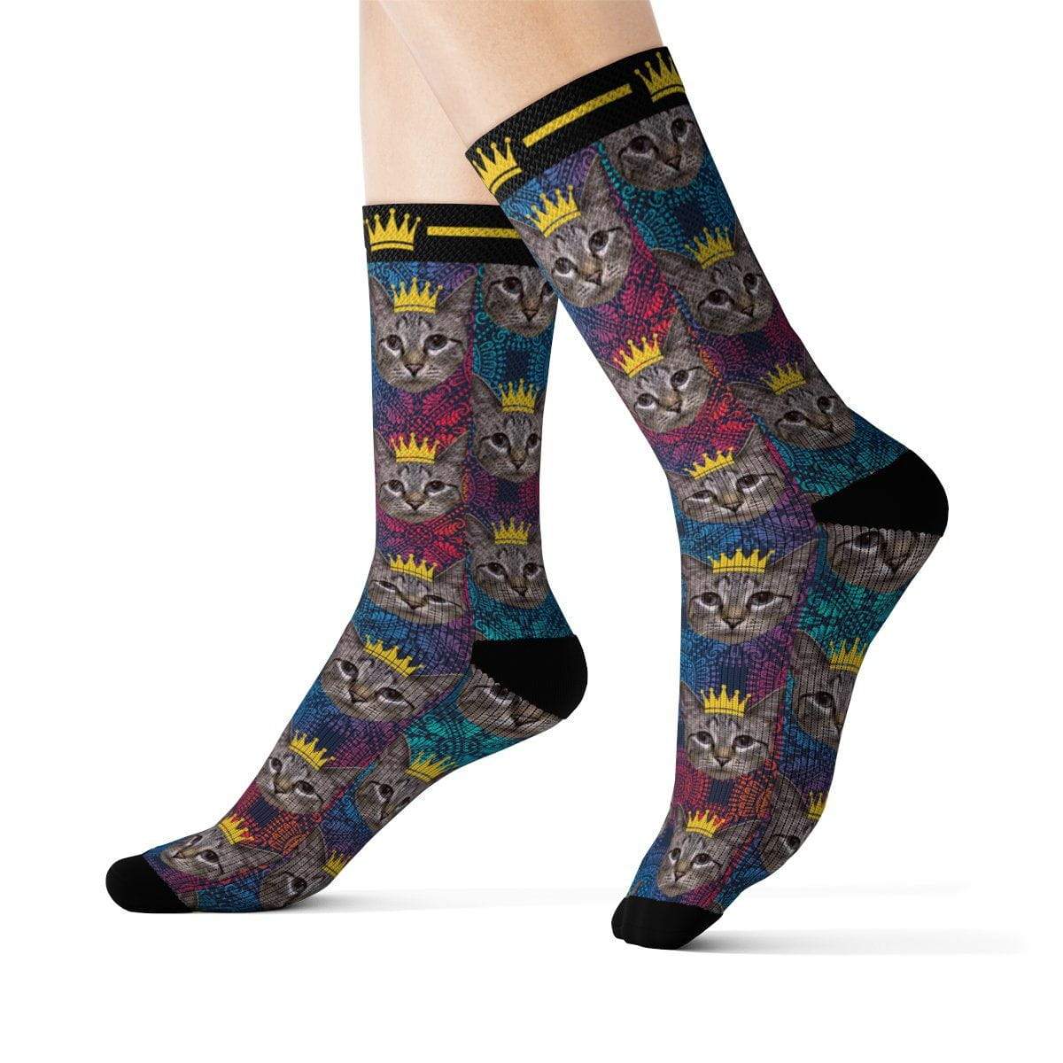 Royal Custom Cat Socks - Personalized Feline Design
