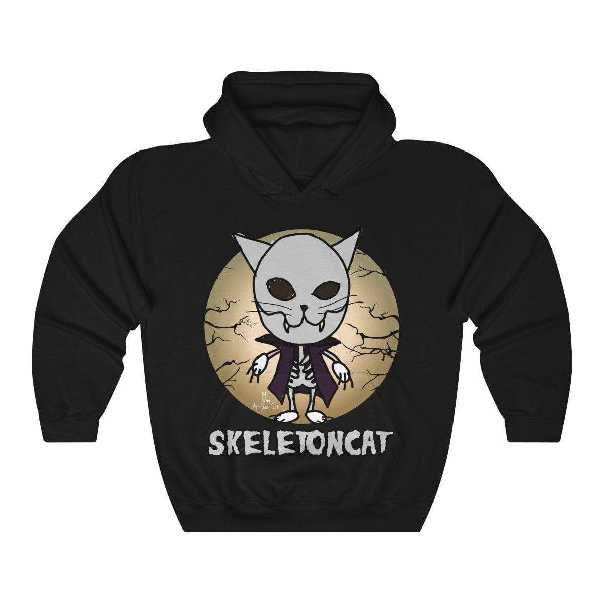 Skeleton Cat Hoodie with Bold Feline Design