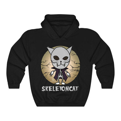 Skeleton Cat Hoodie with Bold Feline Design