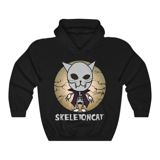 Skeleton Cat Hoodie with Bold Feline Design