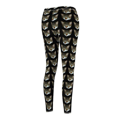 Skinny Fit Cat Head Custom Leggings for Cat Enthusiasts