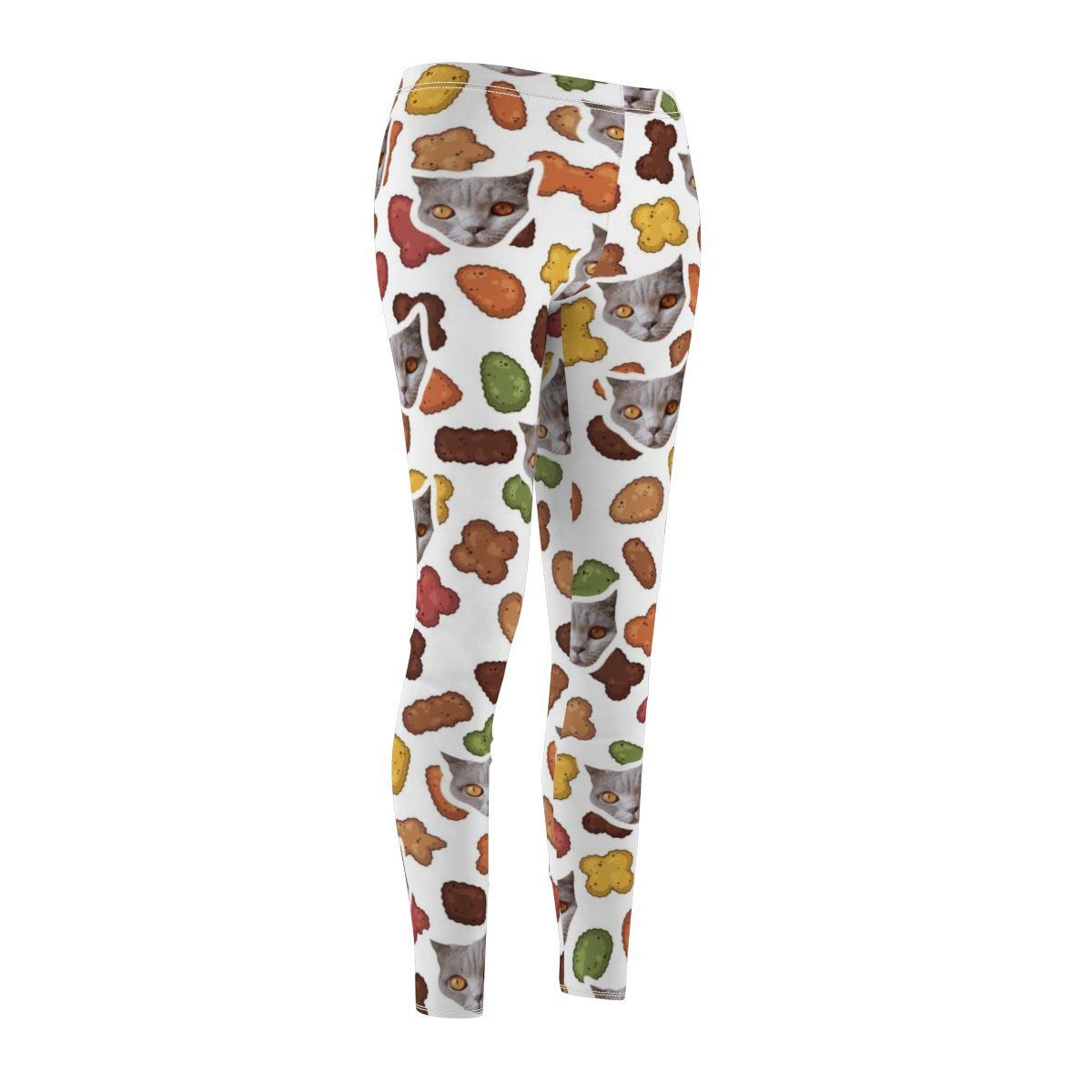 Skinny fit custom cat leggings with food designs