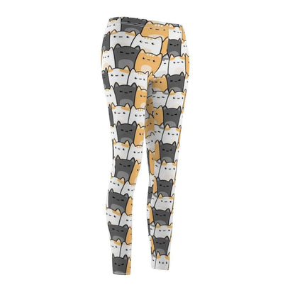 Stylish and fun cat doodle leggings for women