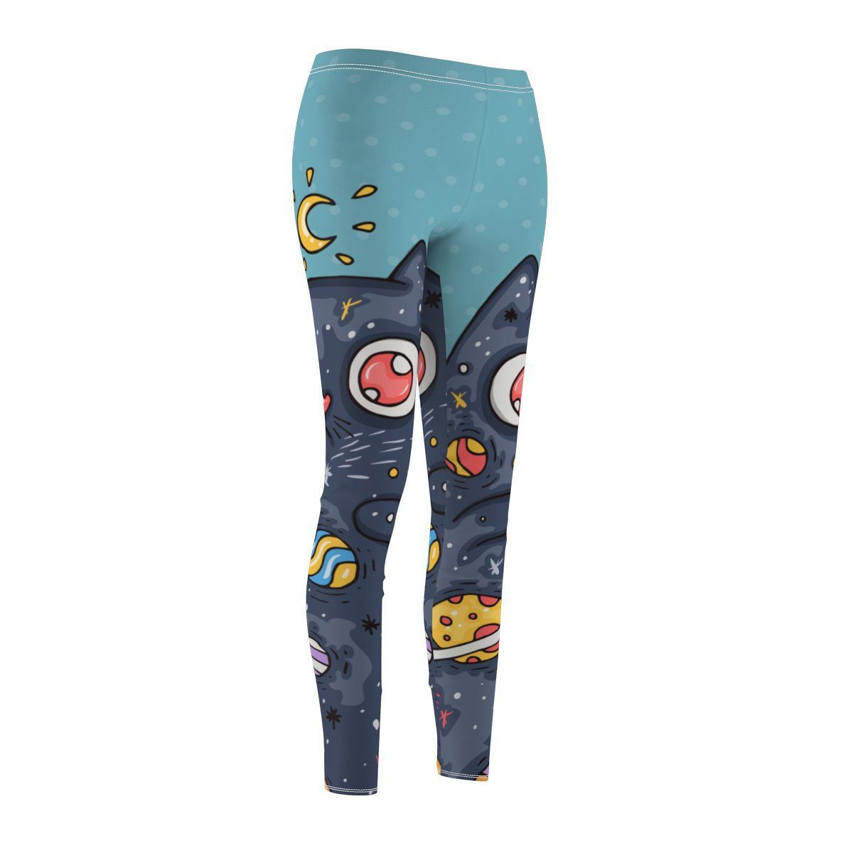 Tagless Lovely Moon Cat Leggings ensuring smooth and irritation-free wear