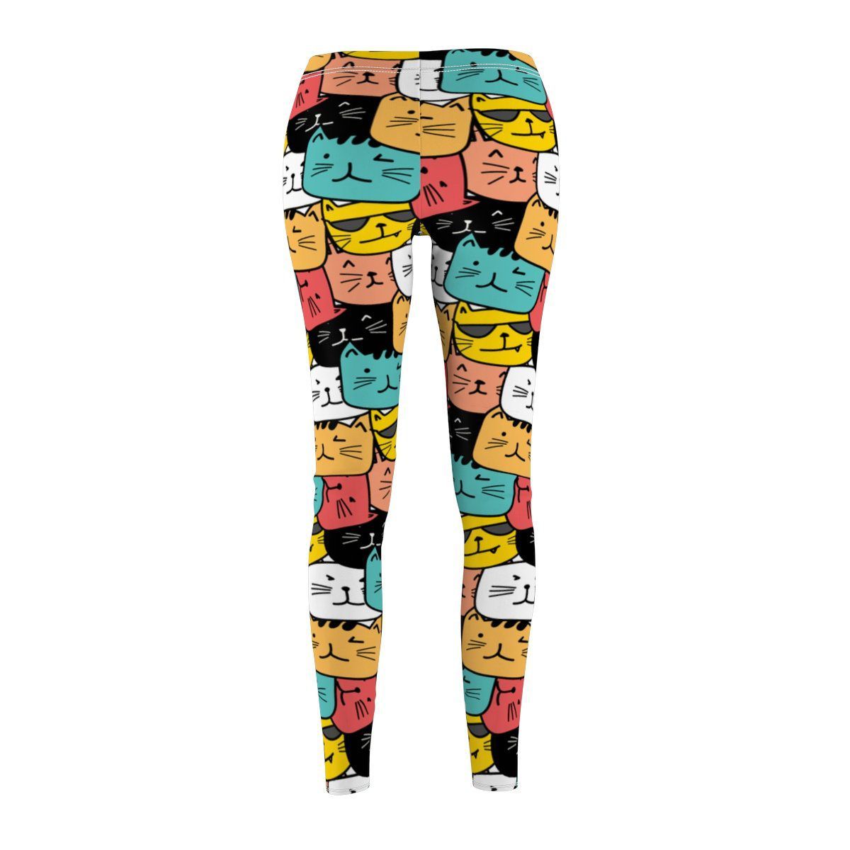 Tagless colorful cat print leggings