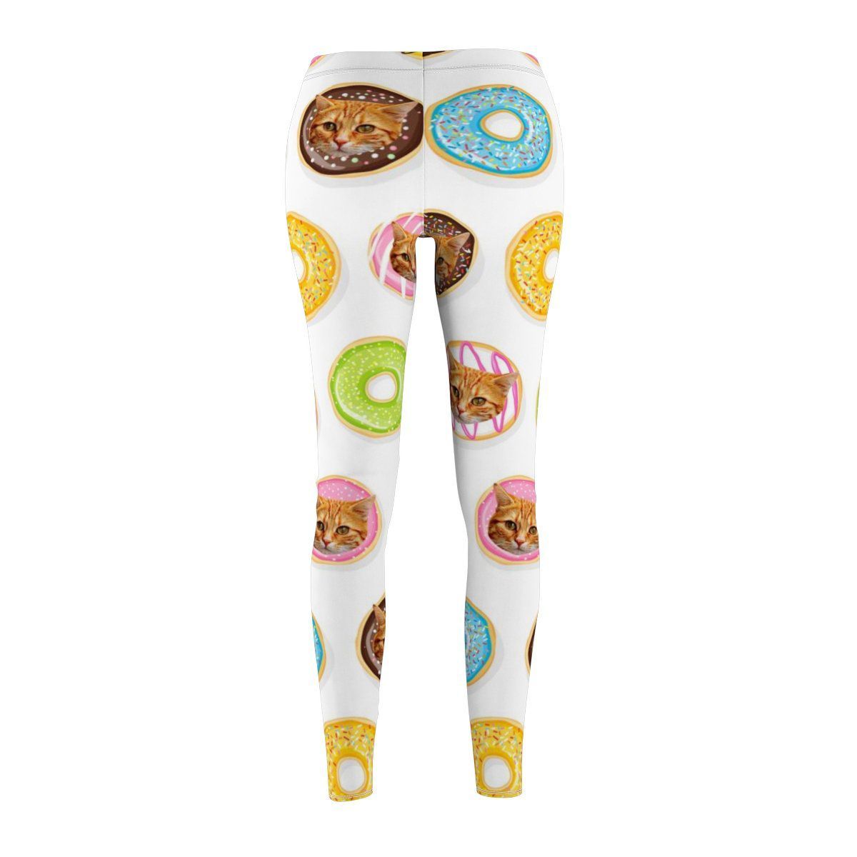 Unique donut design cat leggings