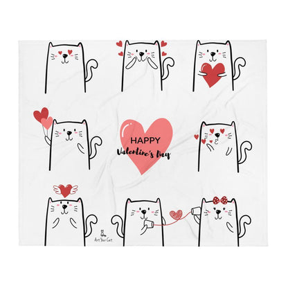 Fleece Blanket - Cats Love Valentine's