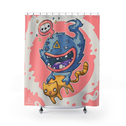 Cat and Monster Shower Curtain