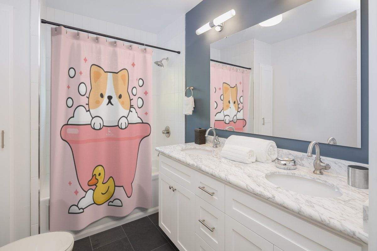 Bathtub Cat Shower Curtain