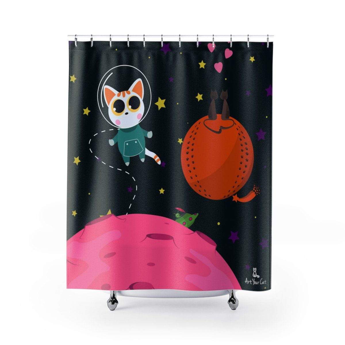 Cat in Space Shower Curtain