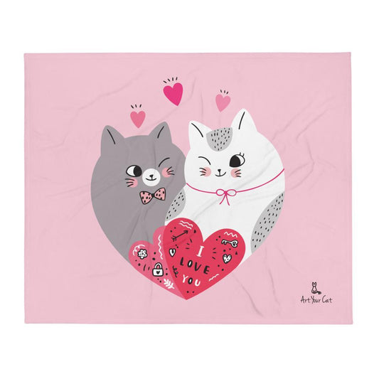 Fleece Blanket - Cute Cats Love