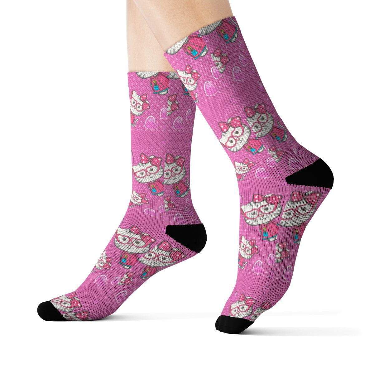 Precious Pink Kitty Socks